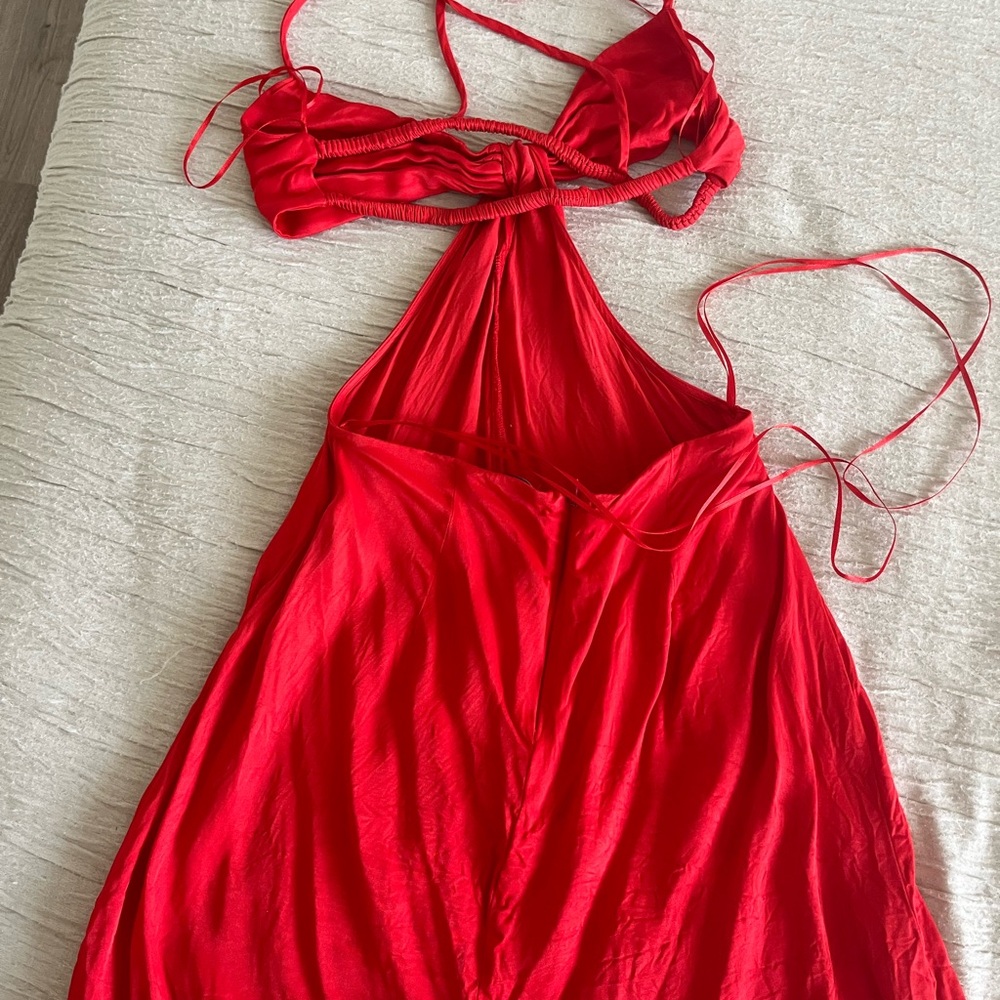 Zara knotted satin effect dress - Picture 9 of 10